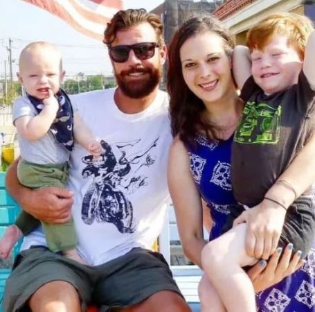 Lawrence Faulborn with his ex-wife, Kelli Giddish, and kids, Ludo Faulborn and Charlie Ralph Faulborn. 